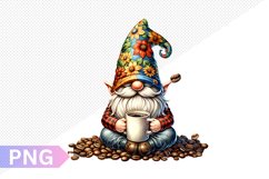 Coffee Gnome Sublimation - Clipart PNG Design Product Image 1