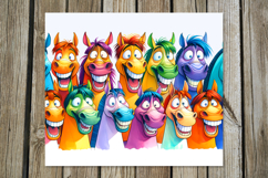 Funny horses | 4 skinny tumbler Sublimation designs P2 Product Image 4