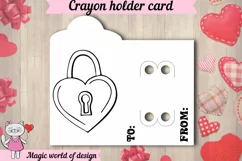 Valentine's Day door lock Coloring Crayon Holder Card svg Product Image 2