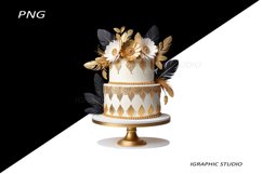 Wedding Cake Clipart, Boho Wedding Cake Clipart Product Image 1