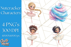 Diverse Ballerina Nutcracker Clipart PNG Product Image 1