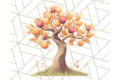 Woodland Apple Orchard Festival PNG Fall Clipart Product Image 4