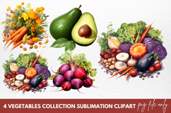 Cute Vegetables Sublimation Clipart Product Image 1