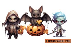 Watercolor Cute Halloween Clipart Sublimation , PNG Product Image 1