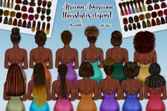 African American Hairstyles clipart PNG digital download Product Image 1