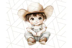Cowboy Clipart PNG, Kid Western Country Graphic Product Image 4