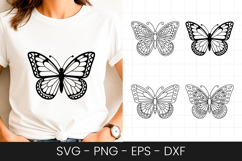 Detailed Butterfly Sketch Design SVG PNG Product Image 1