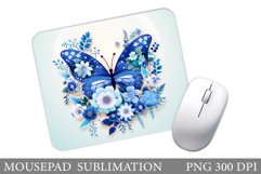 Butterfly Mouse Pad Design. Flowers Mouse Pad Sublimation Product Image 1