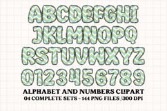 Easter Day Alphabet png clipart, easter day letters doodle Product Image 2
