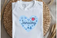 January heart png design for T-shirts Product Image 5