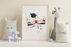 graduation cap bow, coquette bow clipart, diploma theme bow Product Image 7