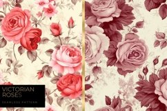 Roses Digital Paper, Victorian Roses Seamless Pattern Product Image 3
