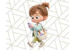 Kawaii City Girl PNG Clipart, Soft Dreamy Style Clip Art Product Image 4