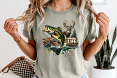 Hunting Life PNG, Bass Fishing and Deer Hunting Sublimation Product Image 8