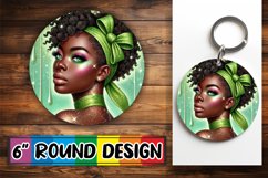 Joyful Sublimation Circle Designs, Afro Girl Product Image 1