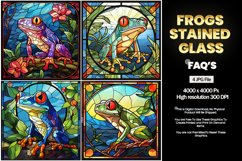 Frog Stained Glass Square Coaster - 04 Variations Product Image 2