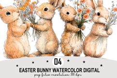 Easter Bunny Watercolor Clipart png Product Image 1