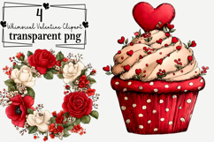 Whimsical Valentine Clipart Watercolor PNG Product Image 1