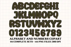 Black and Gold Alphabet png clipart, gold letters doodle Product Image 2