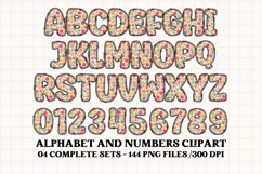 Spring Fling Alphabet png, letters doodle, spring clipart Product Image 2