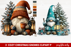 Cozy Christmas Gnomes Clipart | Cute Winter Holiday Gnome Product Image 1