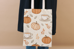 Vintage Pumpkin Coffee Shop Digital Paper, Seamless Pattern Product Image 8
