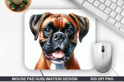 Boxer Dog Mouse Pad Sublimation, Animals Mouse Pad PNG Product Image 1