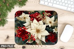 Christmas Flowers Sublimation Mouse Pad PNG Design Product Image 1