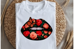 Floral lips png design for T-shirts Product Image 5