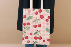 Coquette Cherry Gingham Seamless Patterns | Cute Retro Product Image 8