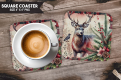 Woodland Animals Square Coaster PNG Bundle, Forest Animals Product Image 7