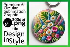 Charming Circle Design Sublimation PNG , Flower Product Image 1