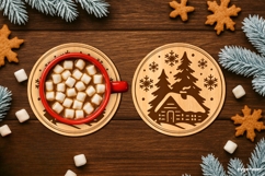 Winter Coffee Coasters SVG Bundle | Drink Coaster | SVG Product Image 8
