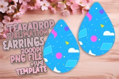 Whimsical Neon Abstract Teardrop Earring Sublimation Product Image 1