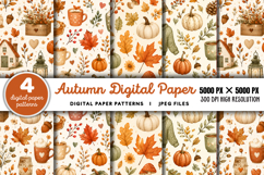 Autumn Digital Paper Backgrounds JPG Product Image 1