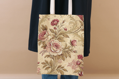 Honey Beige Toile Digital Paper Pack, Vintage Floral Toile Product Image 8