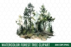 Watercolor Forest Tree Clipart Product Image 1