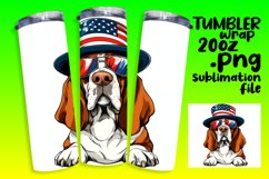 Tumbler Wrap Design Dog with American Flag Sublimation Product Image 1