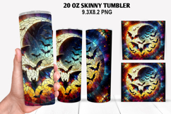 Bats Skinny Tumbler 20oz Wrap Design, Halloween Tumbler PNG Product Image 1