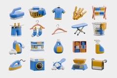 3D Laundry Tools and Equipment Set Product Image 2