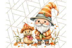 Fall Gnome PNG Clipart, Cute Autumn Gnomes with Pumpkins Product Image 4