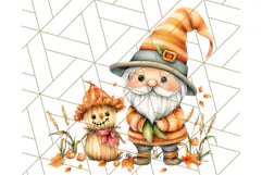 Fall Gnome PNG Clipart, Cute Autumn Gnomes with Pumpkins Product Image 4