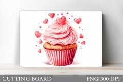 Cupcake Cutting Board. Valentine Cupcake Cutting Board Product Image 1