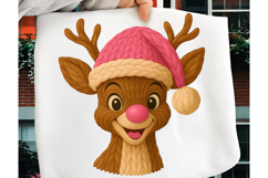 Pink Crochet Christmas PNG Bundle, Crochet Yarn Christmas Product Image 5