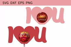 I Love You Lollipop Holder svg, I Love U Chocolate Holder Product Image 1