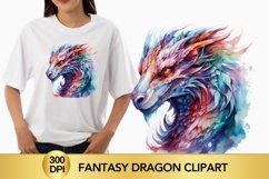 Watercolour Fantasy Dragon Clipart Product Image 1