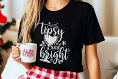 Tipsy and Bright Svg, Wine Christmas Svg, Wine Lover Svg. Product Image 6