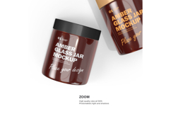 3D Amber Glass Jars - PSD Mockup Product Image 7