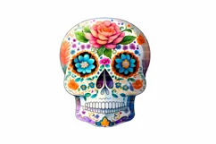 Sugar skull PNG, Day of the Dead clipart, Dia de los muertos Product Image 9