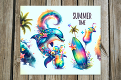 Beach, summer time | Skinny Tumbler Sublimation design Product Image 8